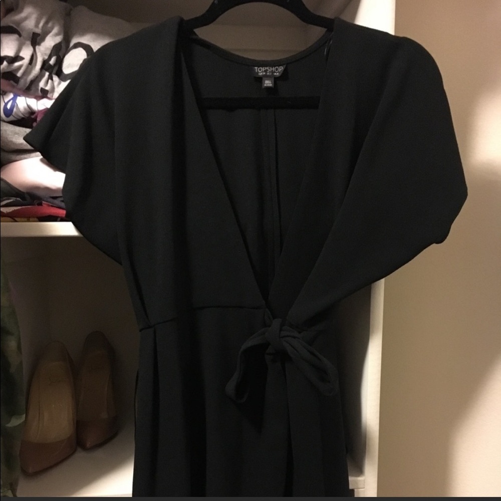Topshop black wrap dress